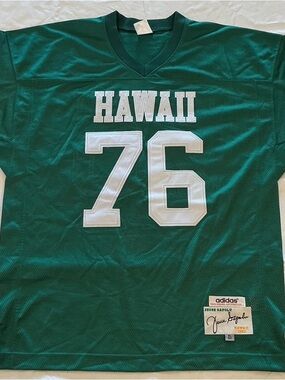 Jesse Sapolu Green Hawaii #76 NFL Throwback Jersey